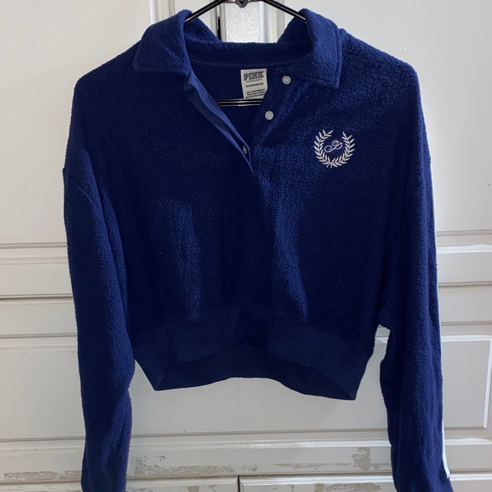 Navy Blue Fleece Pink Set